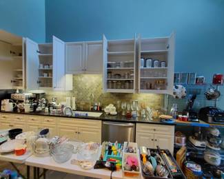 Eclectic mix of modern day and antique kitchen items