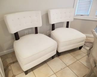 White upholstered accent chairs - two available. $245 each