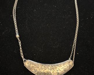 Silpada Sterling Silver Etched Lunar Bib Necklace 
