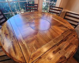 Dining Table and Chairs-- Lazy Susan in Center