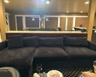 FRONT SHOT OF CRATE AND BARREL COUCH FOR THEATRE ROOM OR FAMILY ROOM