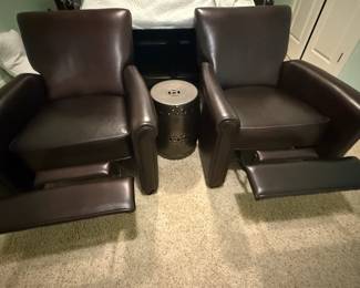 POTTERY BARN MATCHING LEATHER RECLINERS