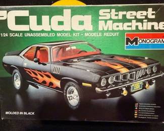 Monogram Plymouth Barracuda model. Cuda. https://modestlambestatesales.hibid.com/