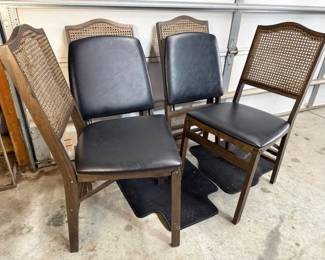 Stakmore padded seat solid wood folding chairs.  https://modestlambestatesales.hibid.com/