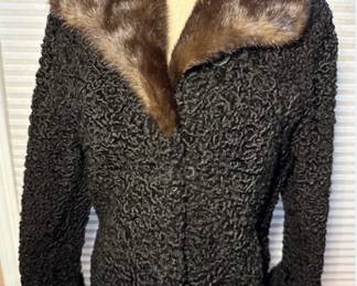 Vintage Persian lamb and mink collar jacket. Tronvold Furs Sioux City.  https://modestlambestatesales.hibid.com/