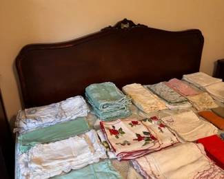 Antique Full Bed and linens