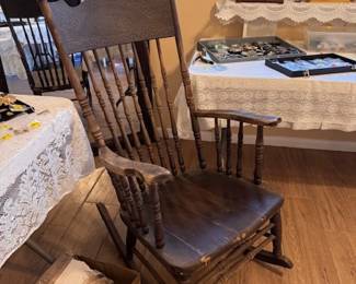 3  Antique 1900's  Wooden Rocking Chairs