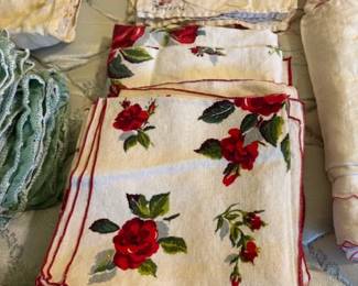 Lots of Antique Linens, Croquets, applique,