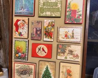 Vintage Wall Antique Christmas Card Art