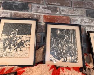 Artist Derald Swineford  Oklahoma Artist 1959 6 art works