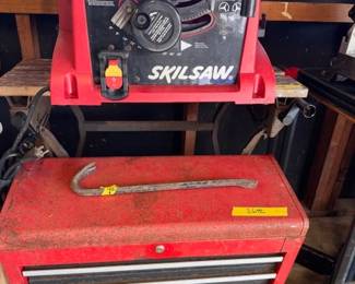 Skil Saw 10 Table Saw and Metal  Tool Box