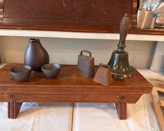 Antique  School Yard Teacher Hand Bell , Antique handmade Cow neck bells 