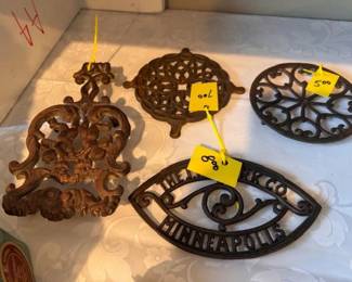 Antique Iron and Brass trivets