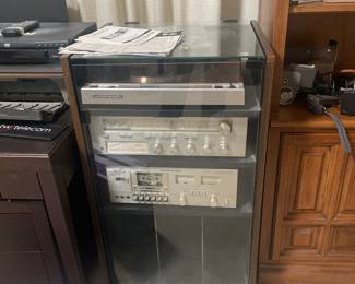  retro rack and stereo equipment  