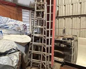 Assorted Aluminum Scaffolding Frames and Ladder Sections
