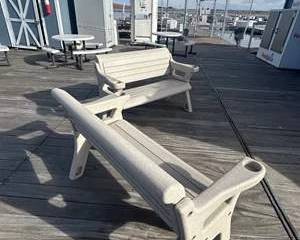 Outdoor Recycled Plastic Benches & Chairs – Marina / Dock Furniture Set