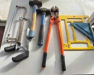  Lot Hand Tools Hammers Bolt Cutters Hacksaws Squares Measuring Layout Tools