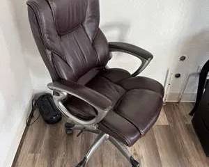 Executive Brown Leather Office Chair Reclining Swivel Ergonomic Rolling Desk Chair