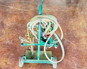 Harper Oxy Acetylene Torch Cart Victor Regulators Hoses Welding Cutting Setup