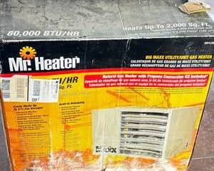 Mr Heater Big Maxx MHU80 80000 BTU Natural Gas Garage Shop Unit Heater Ceiling Mount