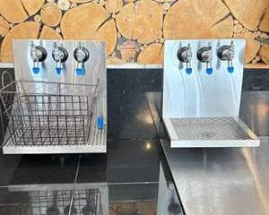 Commercial Stainless Draft Beer Tower Wall Panels 3-Tap w/ Drip Trays (2 Units)