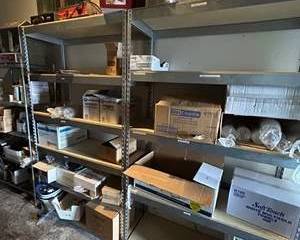 Commercial Open Metal Shelving Units w/ Restaurant, Janitorial & Supply Inventory – Contents Included