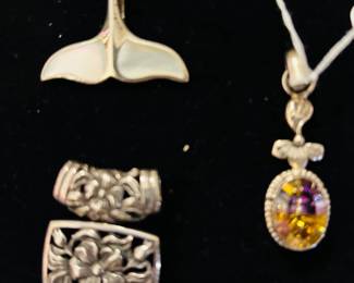 Close-up of sterling pendants - Ametrine Pendant