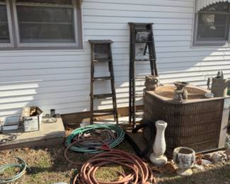 Ladders, Hoses, & yard decore