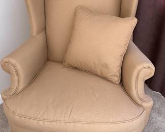 Vtg Reupholstered Wing Back Chair!
