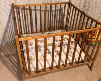 Vtg Wood Playpen!