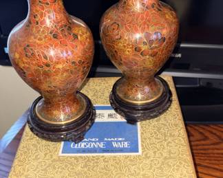 Vtg Chinese Cloisonne Vases!

