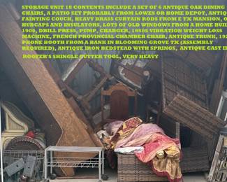 Storage Unit 18 contents. 