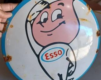 Esso Oil Drop advertising sign, porcelain, 