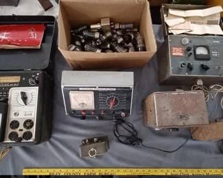 Large lot of equipment, mostly for testing and repairing antique tube radios. 