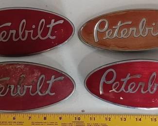 4 old Peterbilt truck 18 wheeler emblems