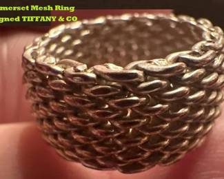 Signed Tiffany somerset mesh ring