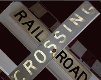 large Railroad Crossing X sign