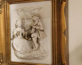 Carved relief wall decor