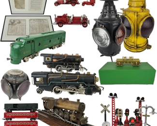 HO and O scale trains, cars, Erector sets, lanterns, and more!