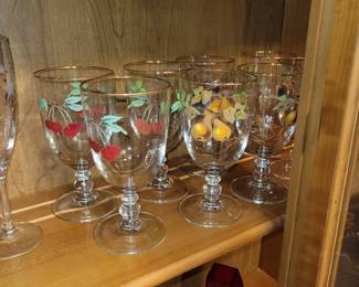 Hand Painted Gold Rimmed Goblets