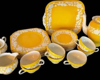 003 Antique George Jones Sons Rhapsody Dessert SetEngland