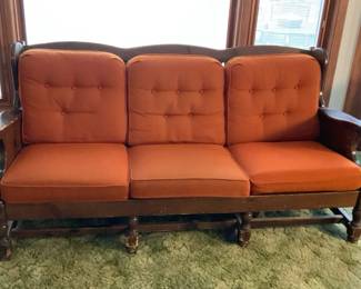 Mid Century Wood Framed Sofa