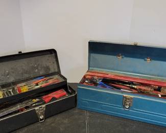 Metal Toolboxes with Tools