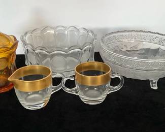 Vintage Fostoria, Early American Pattern Glass, Dorothy Thorpe Hand Blown Glass