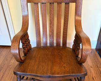Antique Carved Wood Rocking Chair
