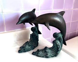Dolphin Sculptures Bronze-like
