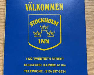 The Original Stockholm Inn Menu, Rockford IL