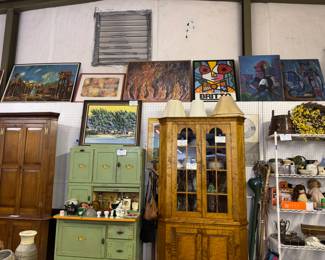 Corner cupboards and kitchen hutch 
