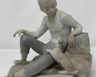 Lladro Boy with dog