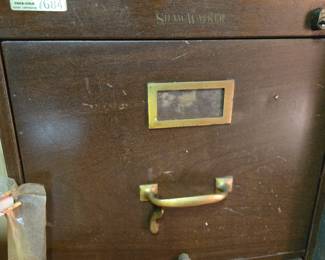 Vintage Coca-Cola Office Shaw-Walker faux wood metal file cabinet